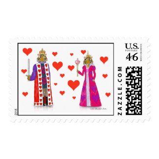 Tiger King and Queen of Hearts stamp