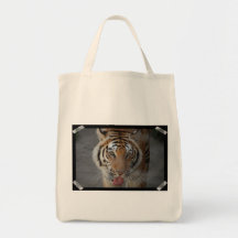 Tiger Kisses Grocery Tote Bag