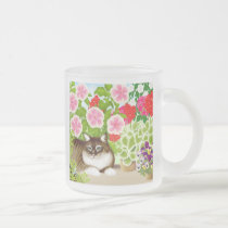 Tiger Kitty in the Patio Jungle Frosted Glass Mug