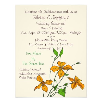 Tiger Lilies (Post-Wedding Reception Invitation