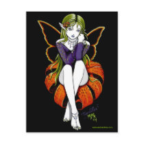 Tiger lillith Postcard Fairy Dark Flower Fantasy