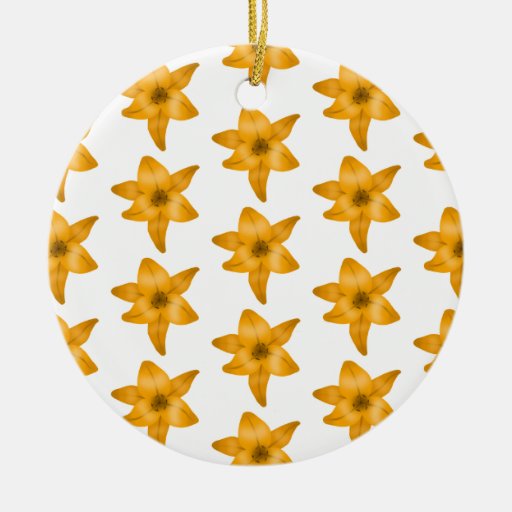 Tiger Lily Flowers. Pattern. Christmas Tree Ornaments
