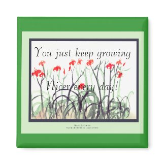 Tiger Lily Garden Square Magnet magnet