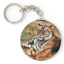 Tiger Lovers Art Gifts Keychain