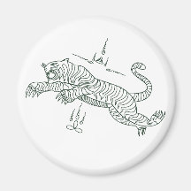 Tiger mantra (green) refrigerator magnets