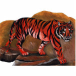 tiger on the rocks sculpture acrylic cut outs