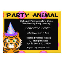 Tiger Party Animal  Invitation