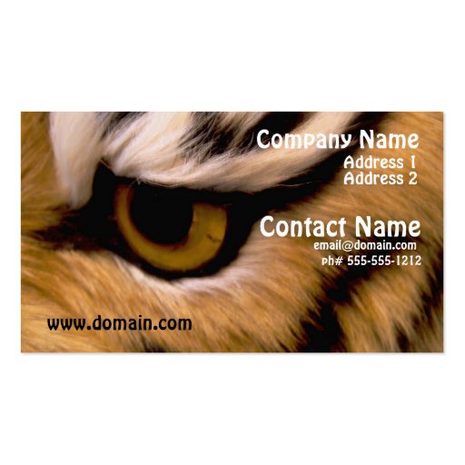 Tiger Photo Business Card (front side)