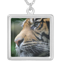 Tiger Picture Sterling Silver Necklace