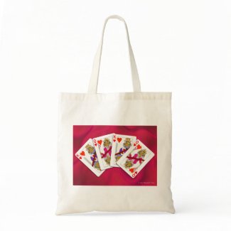 Tiger Playing Cards on Satin bag