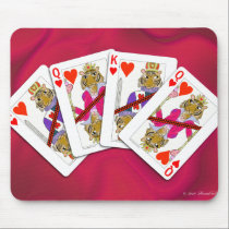 Tiger Playing Cards on Satin mousepads
