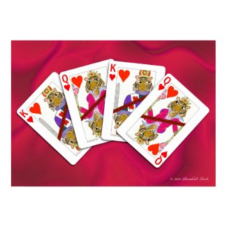 Tiger Playing Cards on Satin print