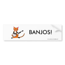 Tiger Playing the Banjo Bumper Sticker