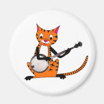 Tiger Playing the Banjo Magnets