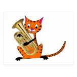 Tiger Playing the Euphonium Post Card