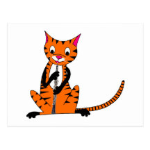Tiger Playing the Oboe Postcards