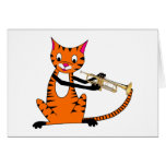 Tiger Playing the Trumpet Greeting Card