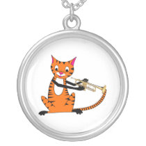 Tiger Playing the Trumpet Necklace