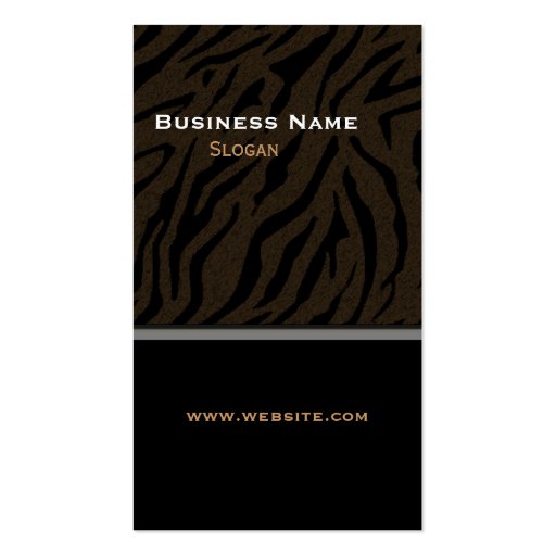 Tiger Print Black Masculine Business Card (front side)