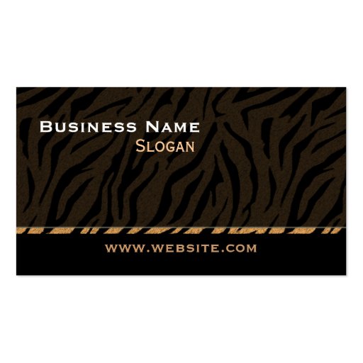 Tiger Print Black Masculine Business Cards