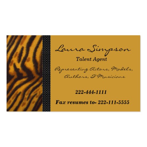 Tiger Print business card