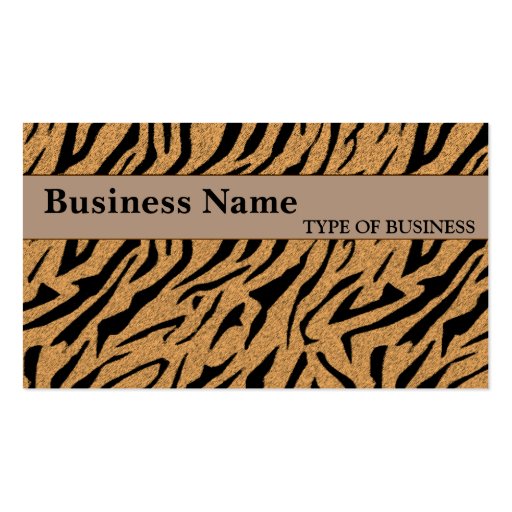 Tiger Print Business Card Template (front side)