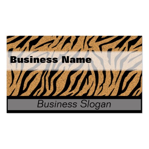 Tiger Print  Business Card Template (front side)