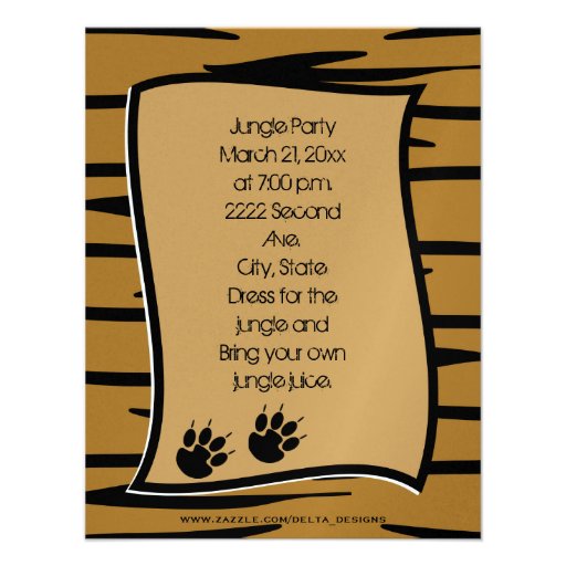 Tiger Print Invitations