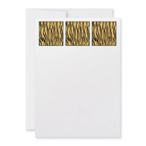Tiger Print. Orange and Black Pattern. Invitation