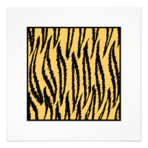 Tiger Print. Orange and Black Pattern. Invite