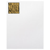 Tiger Print. Orange and Black Pattern. Letterhead