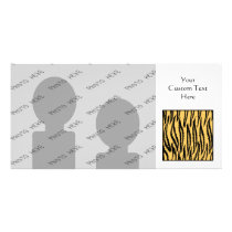 Tiger Print. Orange and Black Pattern. Personalized Photo Card
