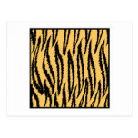 Tiger Print. Orange and Black Pattern. Postcard