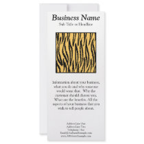 Tiger Print. Orange and Black Pattern. Rack Card Template