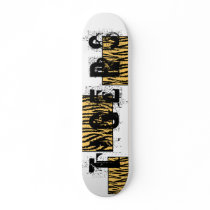 Tiger Print. Orange and Black Pattern. Skateboard Deck
