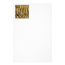 Tiger Print. Orange and Black Pattern. Custom Stationery
