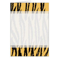 Tiger Print Pattern. Orange and Black. Card