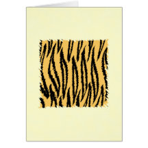 Tiger Print Pattern. Orange and Black. Greeting Card