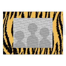 Tiger Print Pattern. Orange and Black. Greeting Card