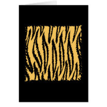 Tiger Print Pattern. Orange and Black. Greeting Cards