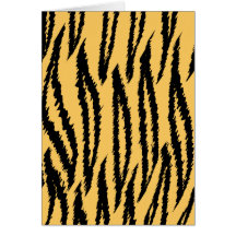 Tiger Print Pattern. Orange and Black. Greeting Cards
