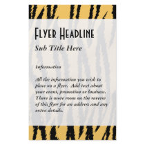 Tiger Print Pattern. Orange and Black. Flyer