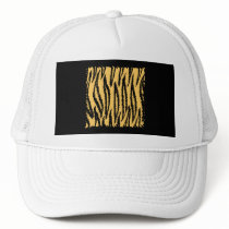 Tiger Print Pattern. Orange and Black. Mesh Hats
