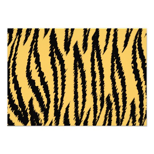 Tiger Print Pattern. Orange and Black. Invitation