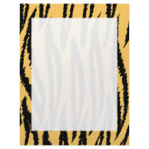 Tiger Print Pattern. Orange and Black. Customized Letterhead