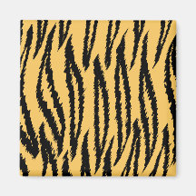 Tiger Print Pattern. Orange and Black. Refrigerator Magnet