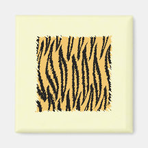 Tiger Print Pattern. Orange and Black. Magnets