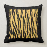 Tiger Print Pattern. Orange and Black. Throw Pillows