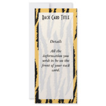 Tiger Print Pattern. Orange and Black. Custom Rack Cards