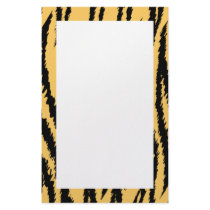 Tiger Print Pattern. Orange and Black. Stationery Paper